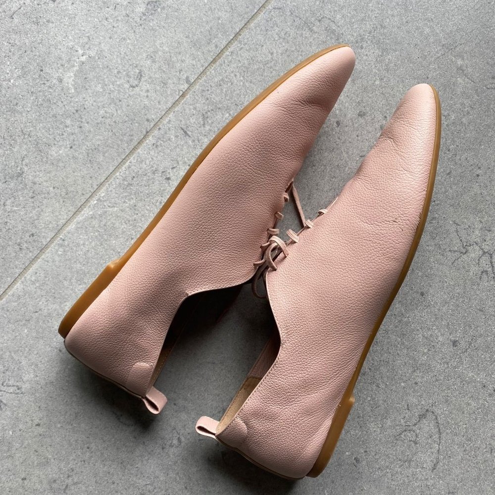 EUC Everlane the leather lace-up flat - blush pink derbys - Picture 9 of 11